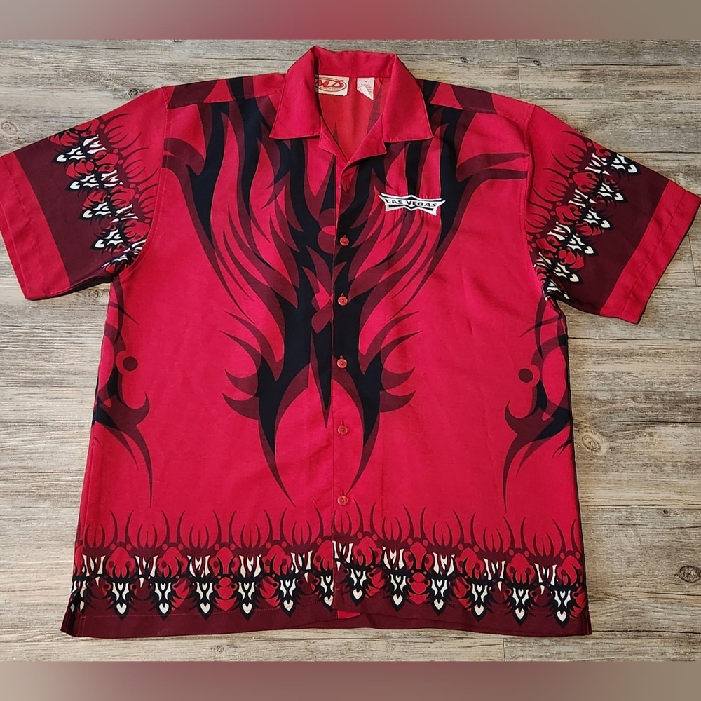 Tribal‎ Print Malibu Dreams Las Vegas Button Down Shirt size XL.